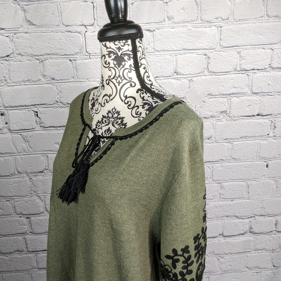 Style & Co Women's Stretch Knit Long Sleeve Stretch Knit Size 3x Tie Front Bb19 - Picture 7 of 10